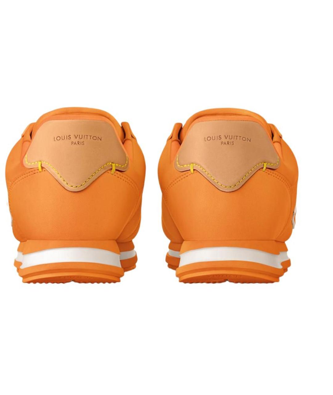 LOUIS VUITTON Оранжевое кожаные кроссовки, фото 4