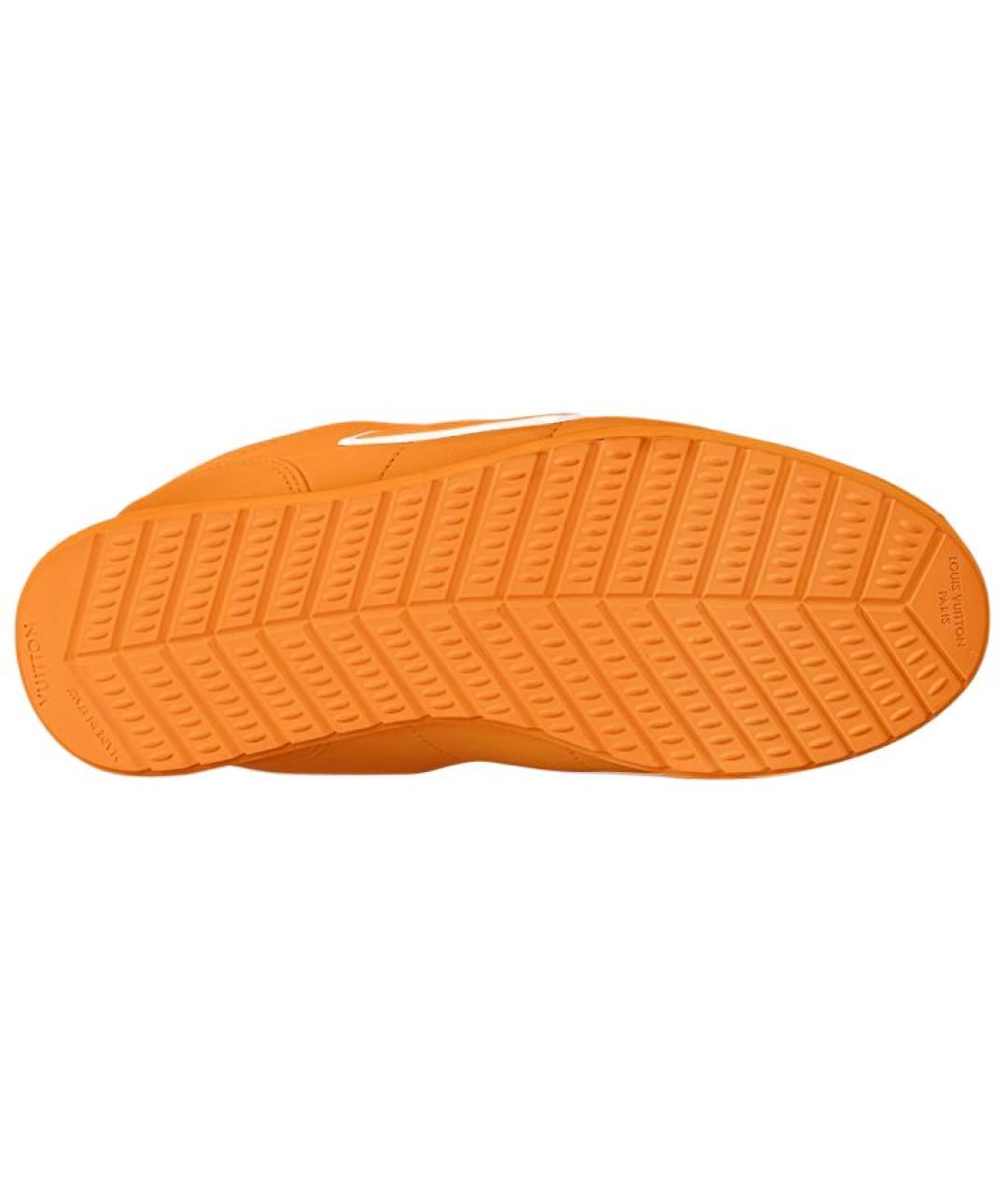 LOUIS VUITTON Оранжевое кожаные кроссовки, фото 5