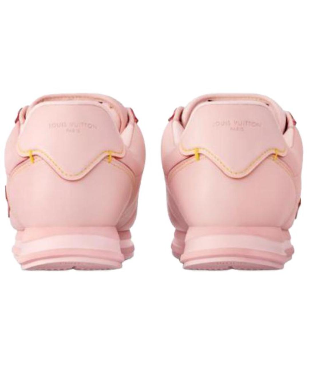 LOUIS VUITTON Розовые кожаные кроссовки, фото 4