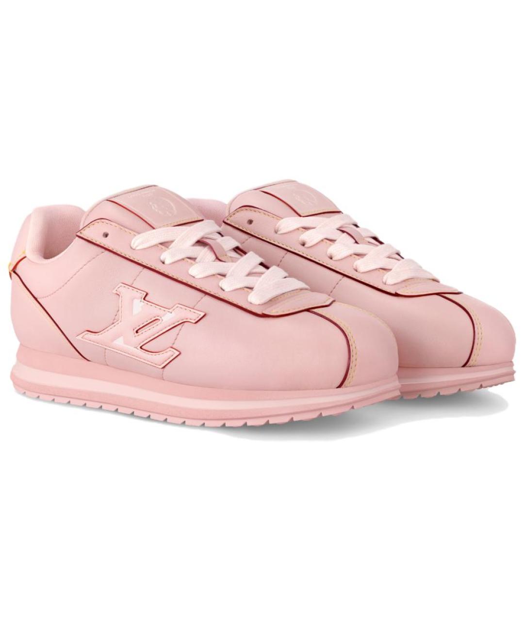 LOUIS VUITTON Розовые кожаные кроссовки, фото 3