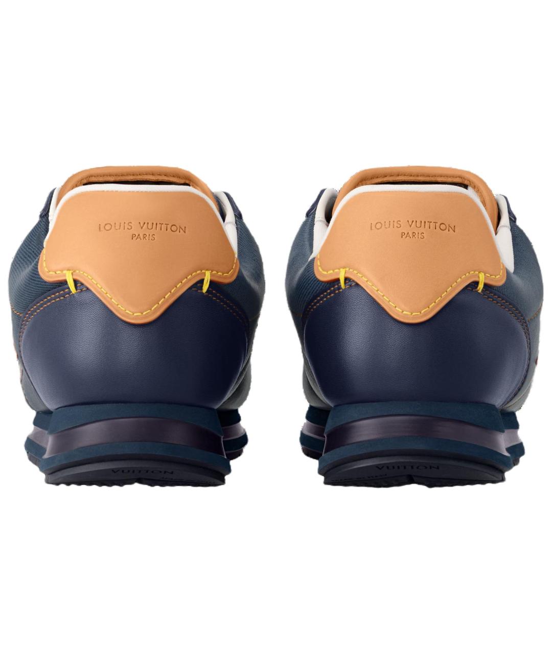 LOUIS VUITTON Темно-синие кожаные низкие кроссовки / кеды, фото 5