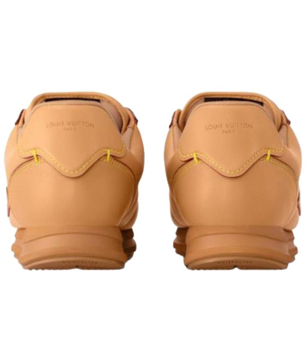 LOUIS VUITTON Горчичные кожаные кроссовки, фото 5