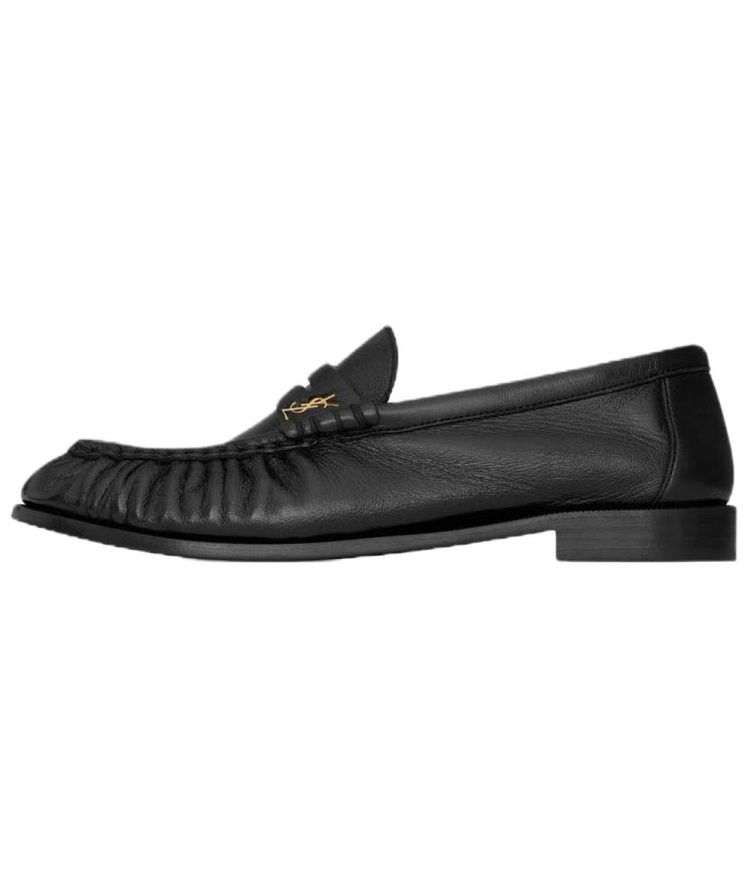 SAINT LAURENT Черные кожаные лоферы, фото 2