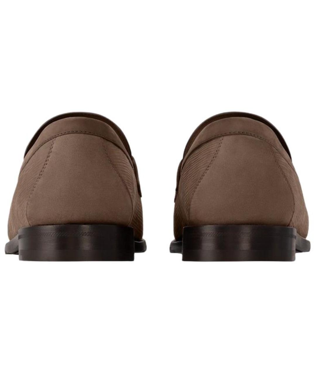 LOUIS VUITTON Коричневые замшевые лоферы, фото 5