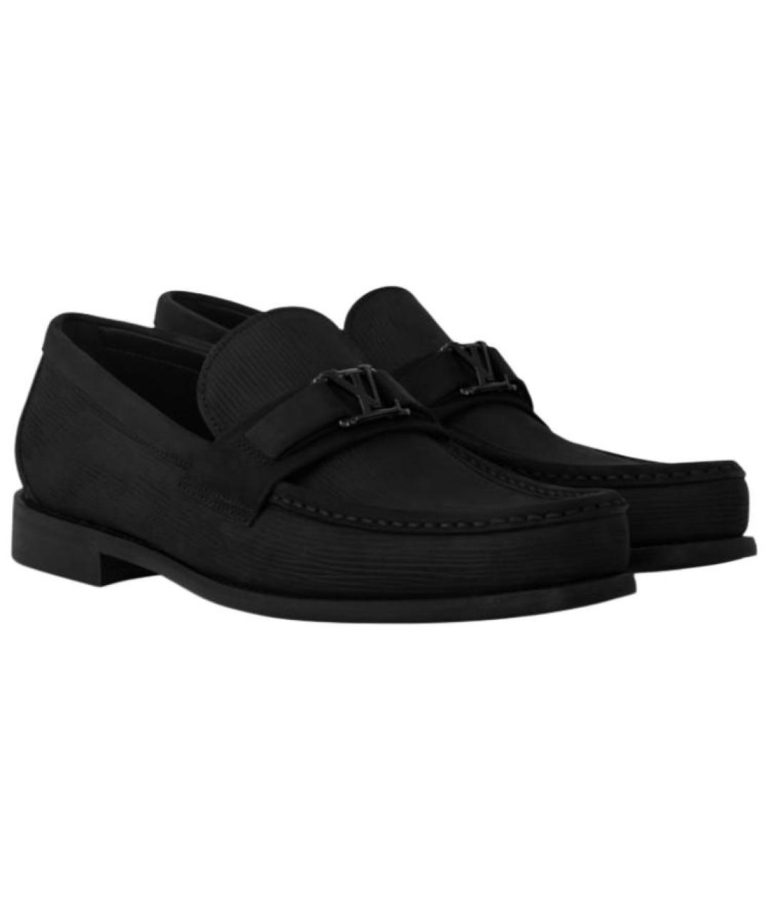LOUIS VUITTON Черные кожаные лоферы, фото 3