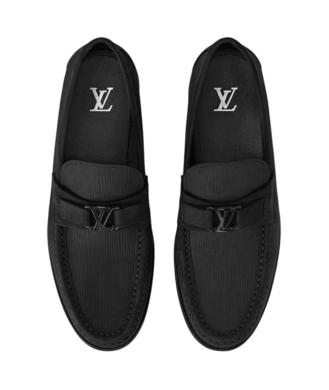 LOUIS VUITTON Черные кожаные лоферы, фото 4