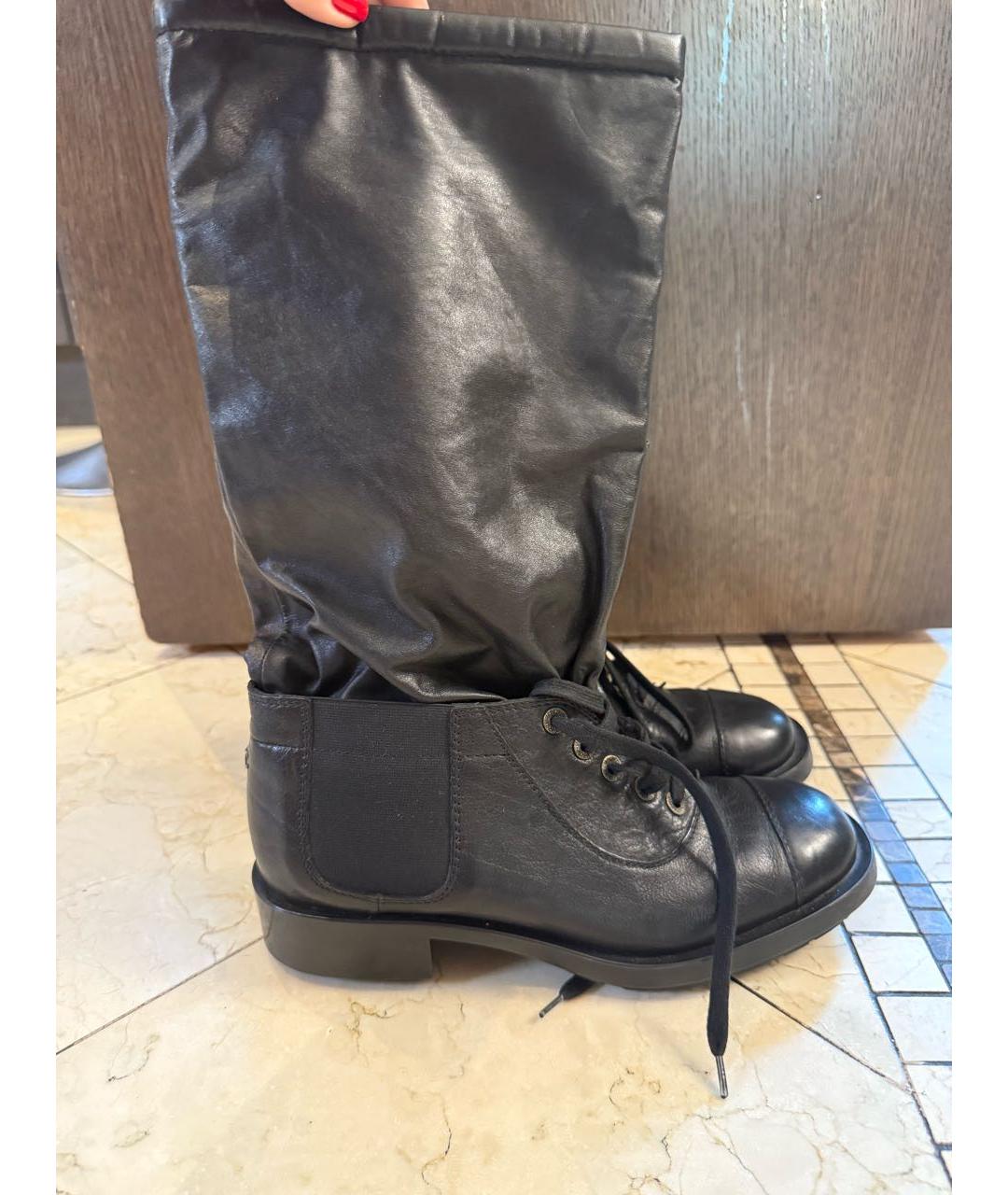 CHANEL Черные кожаные ботинки, фото 9