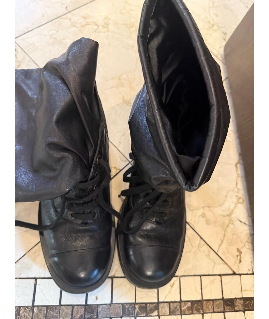 CHANEL Черные кожаные ботинки, фото 4