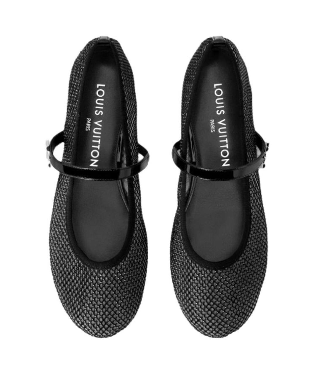 LOUIS VUITTON Черные текстильные балетки, фото 4
