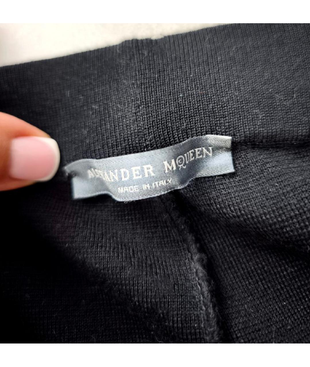 ALEXANDER MCQUEEN Черные шерстяные брюки узкие, фото 3