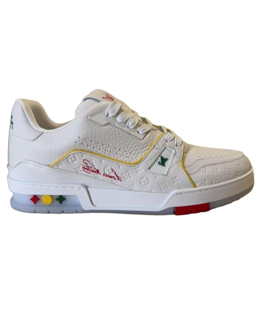 LOUIS VUITTON Белые кожаные кроссовки, фото 1