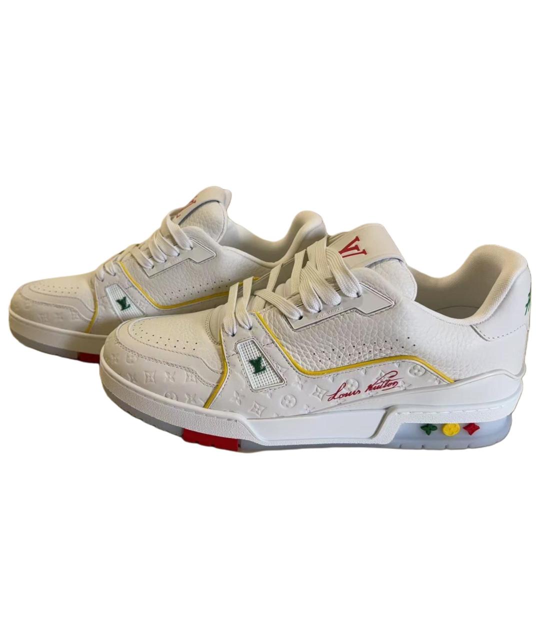 LOUIS VUITTON Белые кожаные кроссовки, фото 2