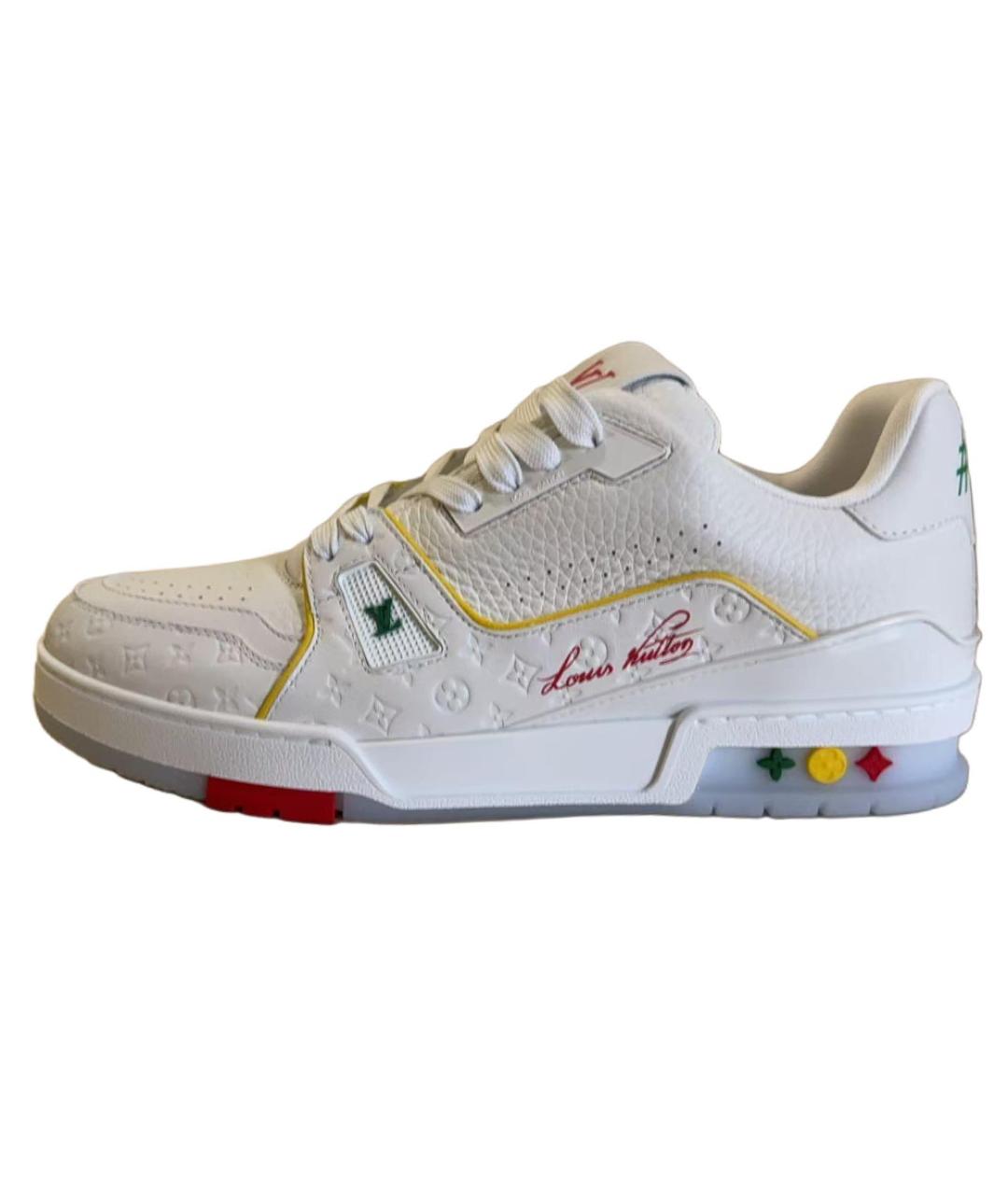LOUIS VUITTON Белые кожаные кроссовки, фото 3