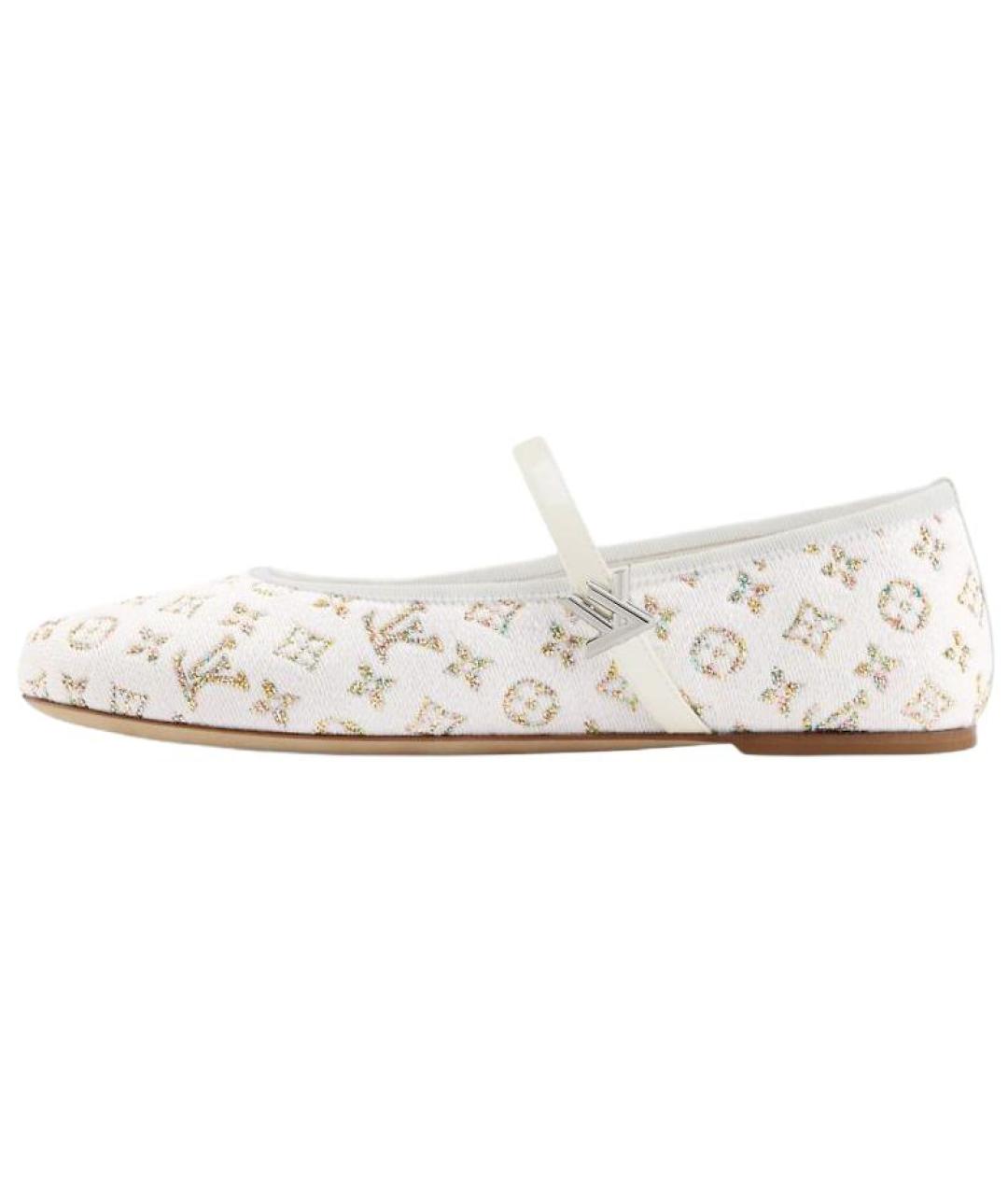 LOUIS VUITTON Белые текстильные балетки, фото 2