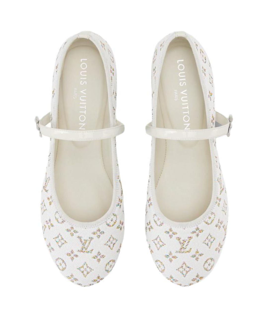 LOUIS VUITTON Белые текстильные балетки, фото 4