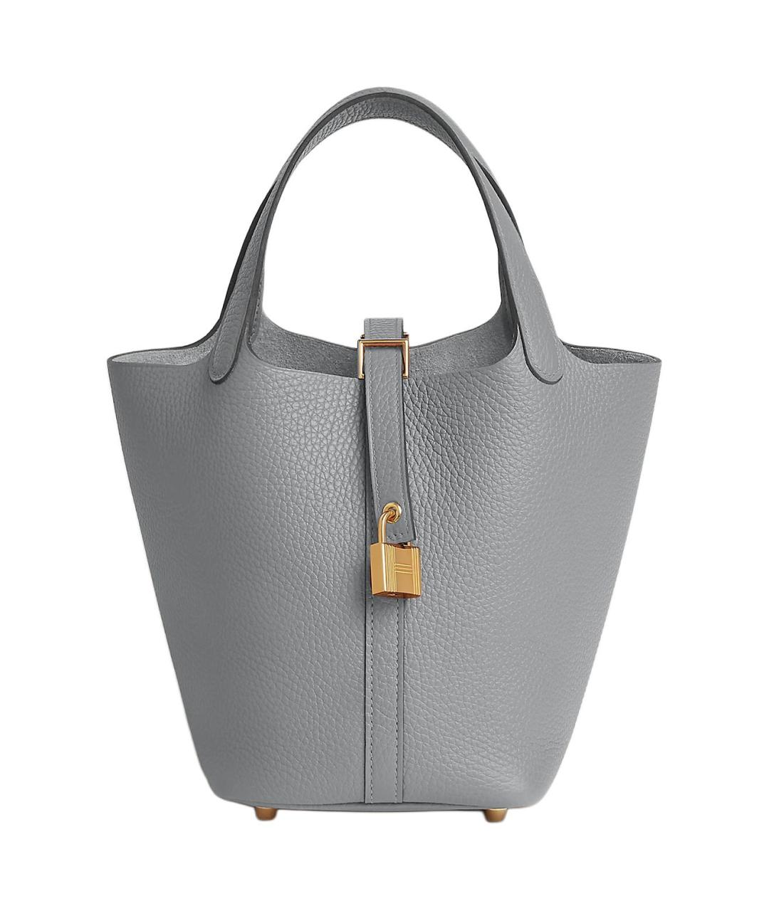 HERMES Серая кожаная сумка через плечо, фото 1