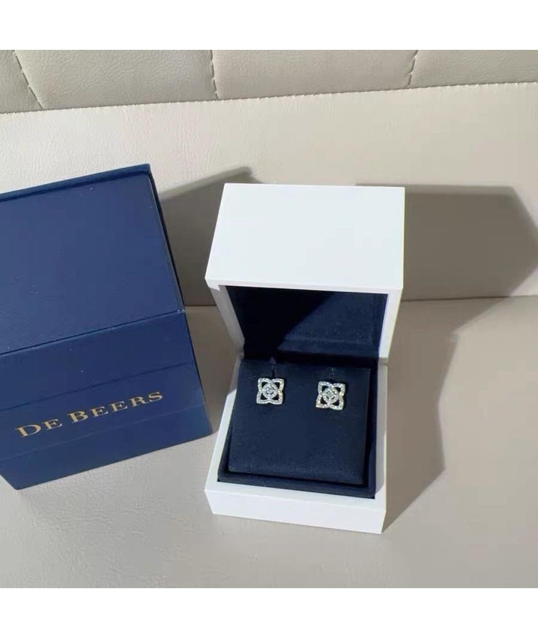DE BEERS Белые серьги из белого золота, фото 2
