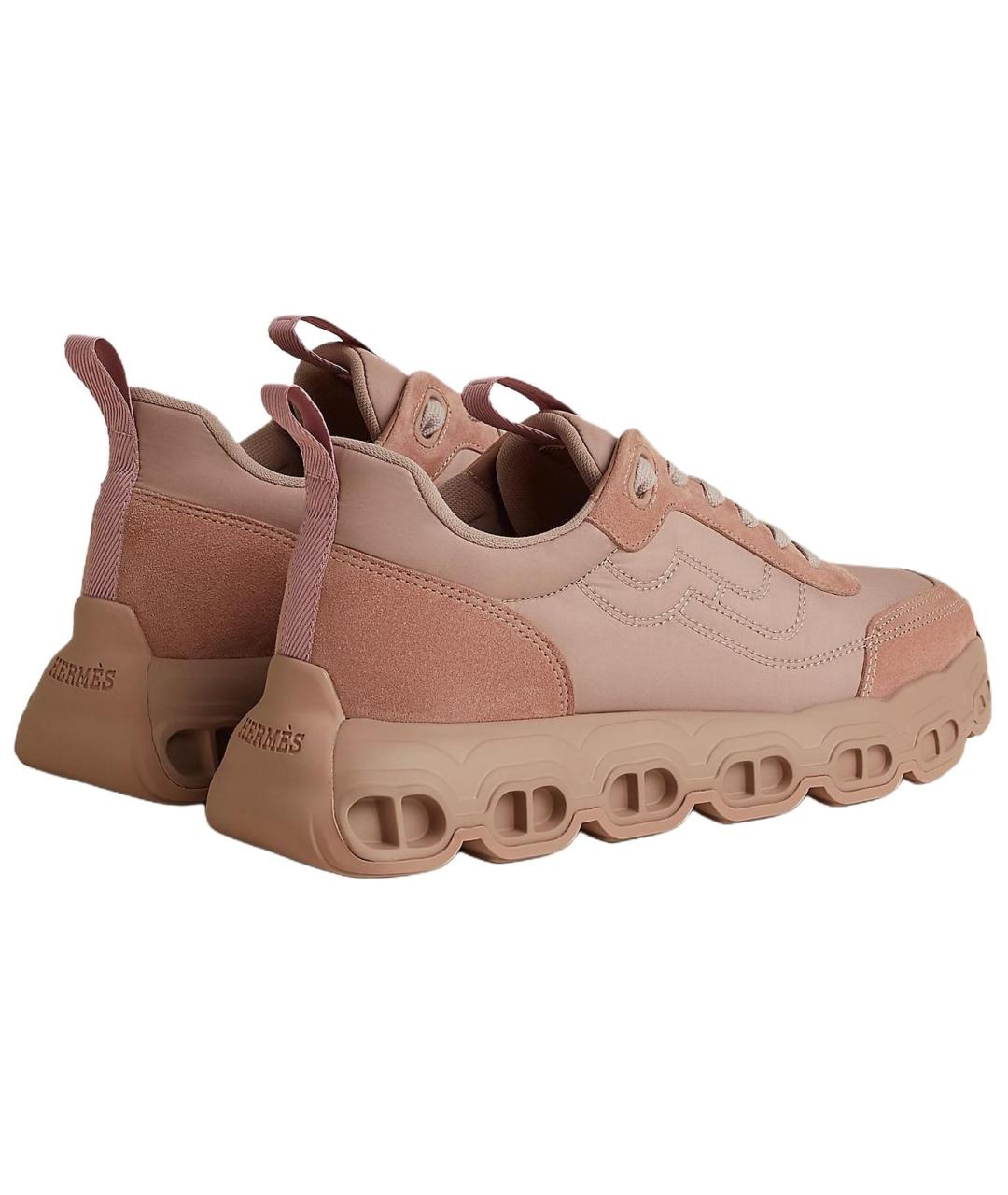 HERMES Розовые замшевые кроссовки, фото 3