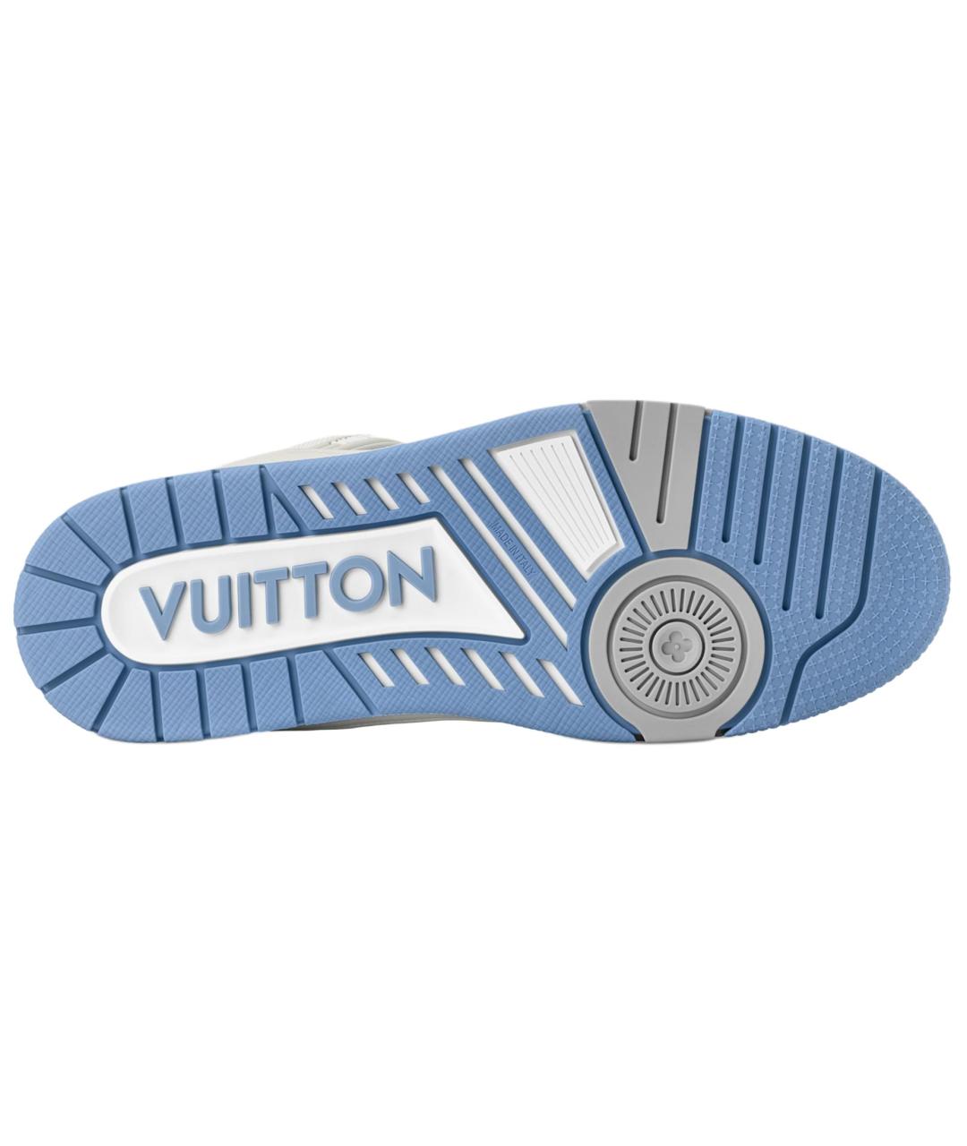 LOUIS VUITTON Голубые кожаные кроссовки, фото 6