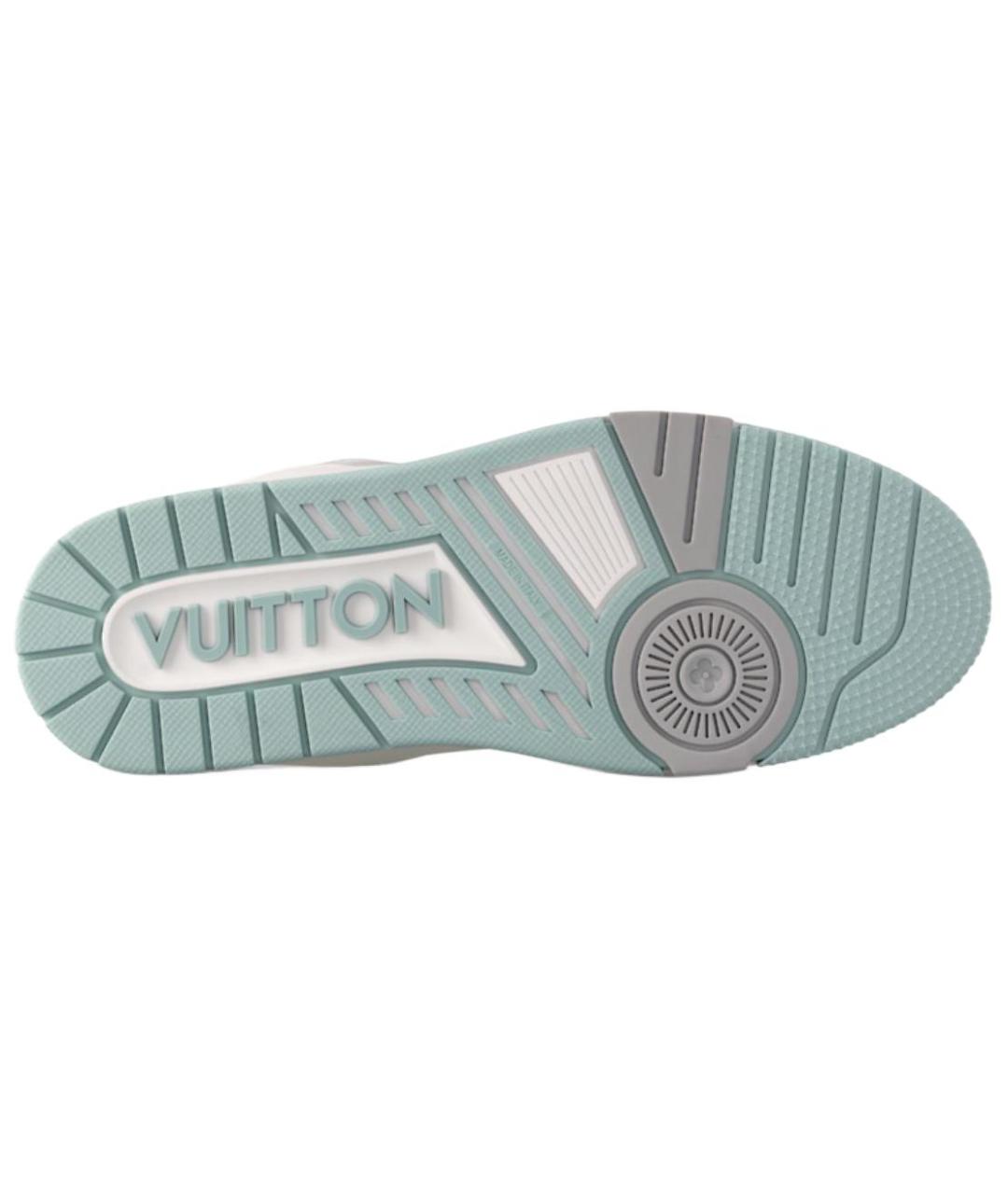 LOUIS VUITTON Бирюзовые кожаные кроссовки, фото 6