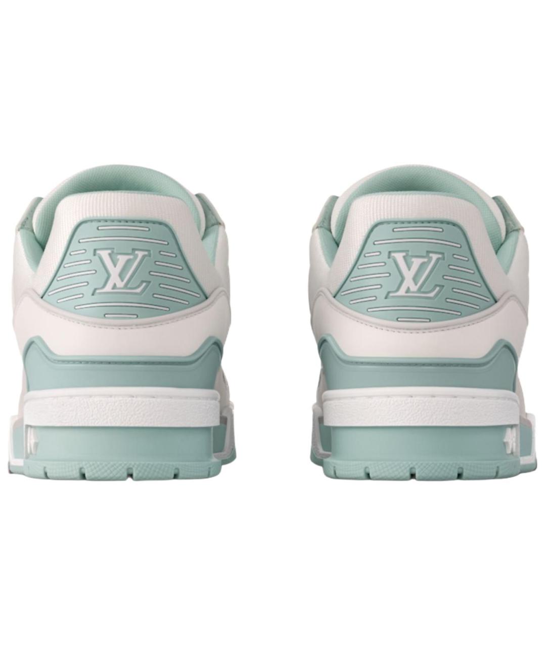 LOUIS VUITTON Бирюзовые кожаные кроссовки, фото 5