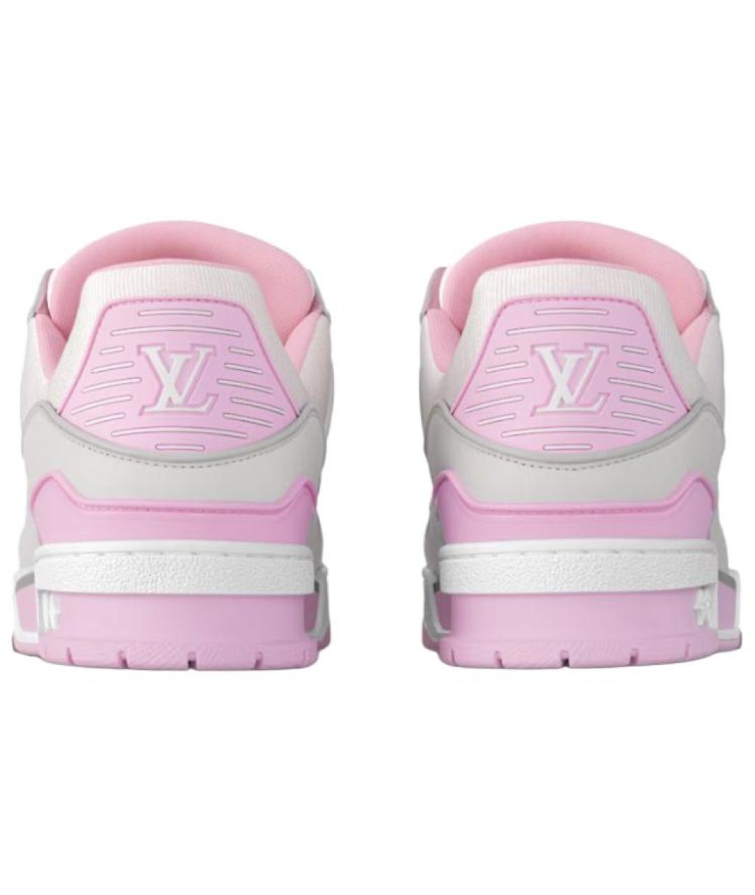 LOUIS VUITTON Розовые кожаные кроссовки, фото 5