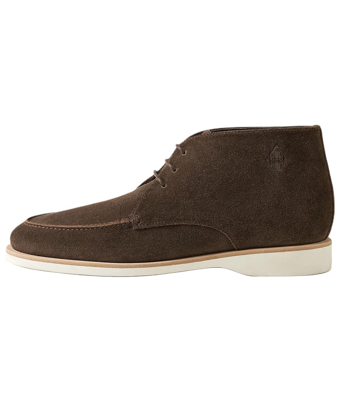 HERMES Коричневые замшевые лоферы, фото 2