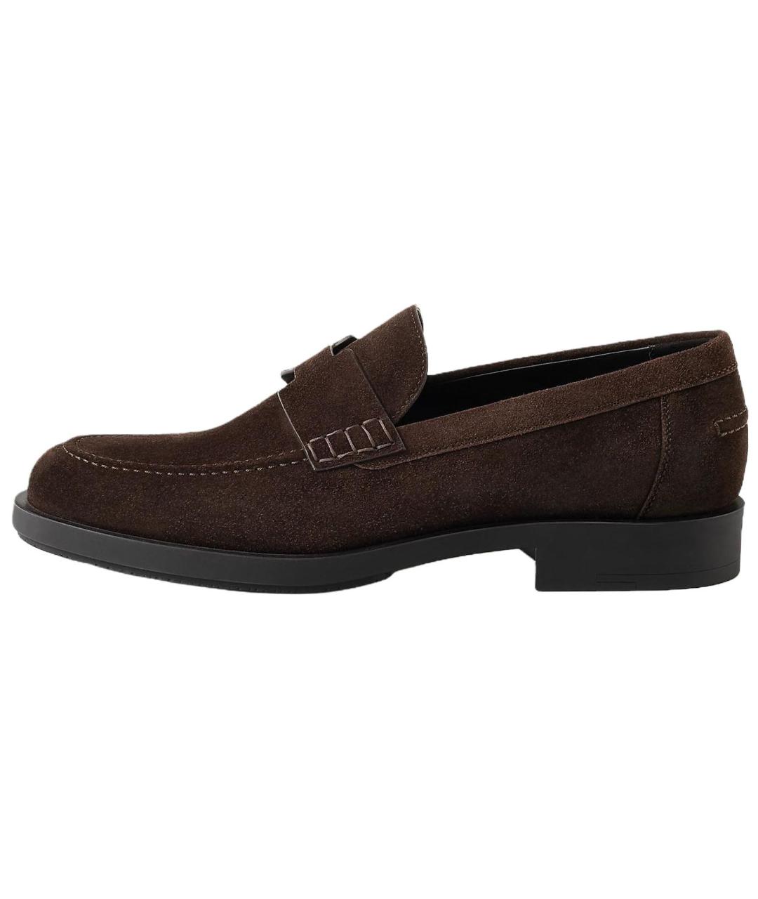 HERMES Коричневые замшевые лоферы, фото 2