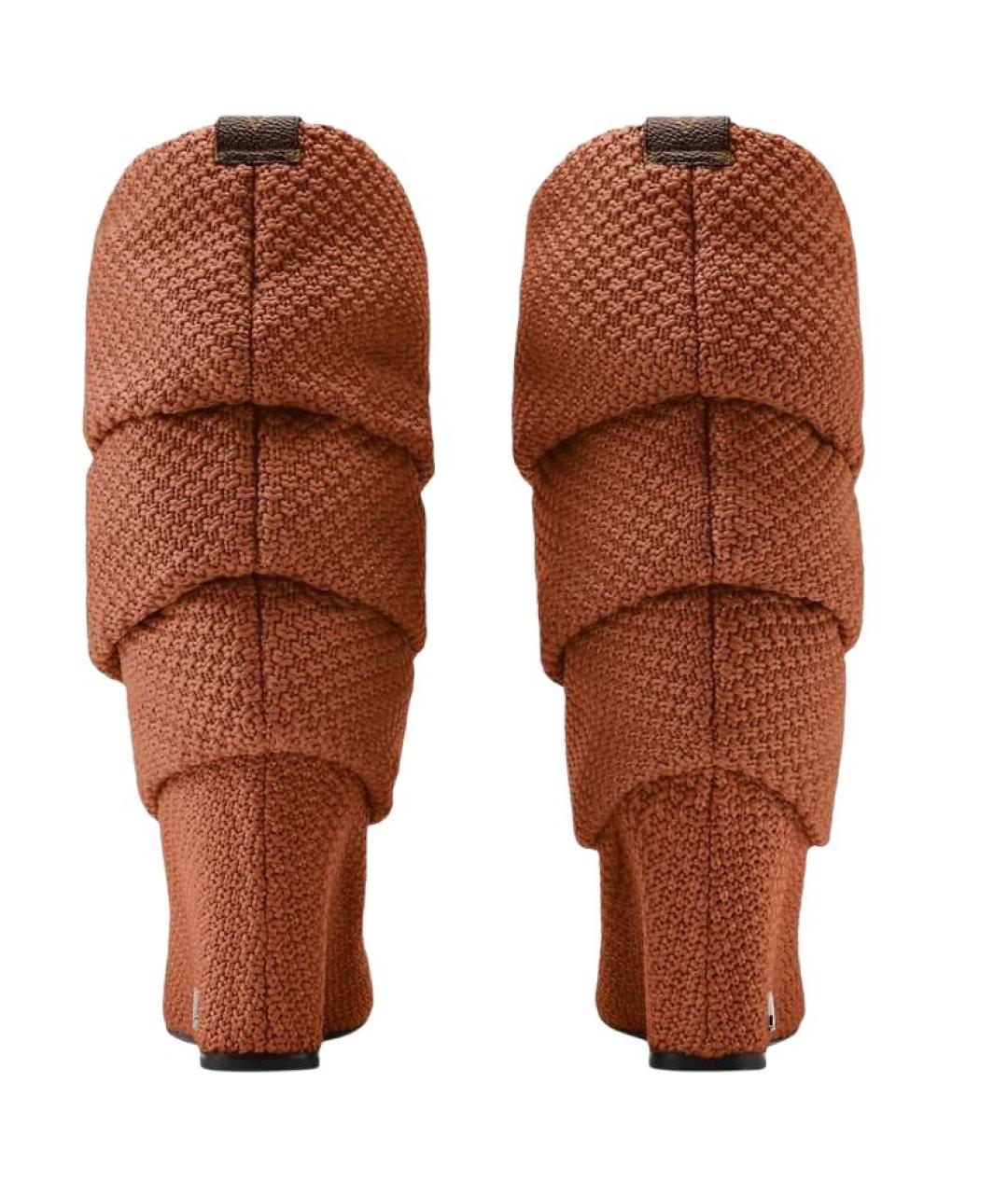 LOUIS VUITTON Коричневые текстильные сапоги, фото 4