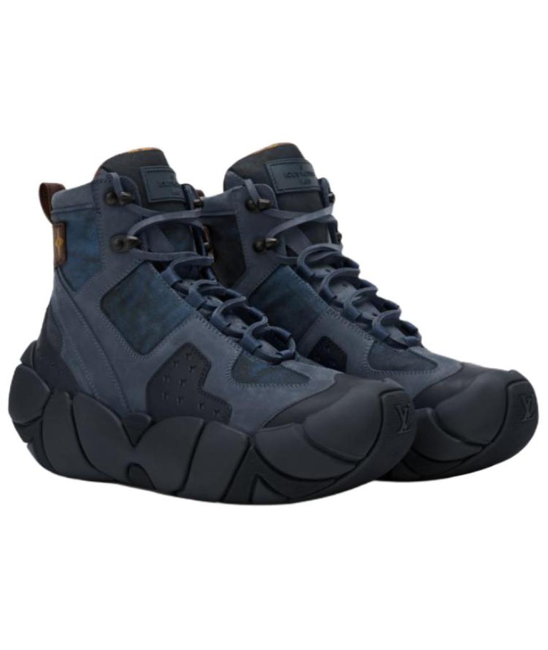 LOUIS VUITTON Темно-синие кожаные ботинки, фото 3