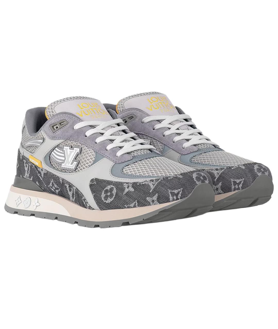 LOUIS VUITTON Серые текстильные низкие кроссовки / кеды, фото 3