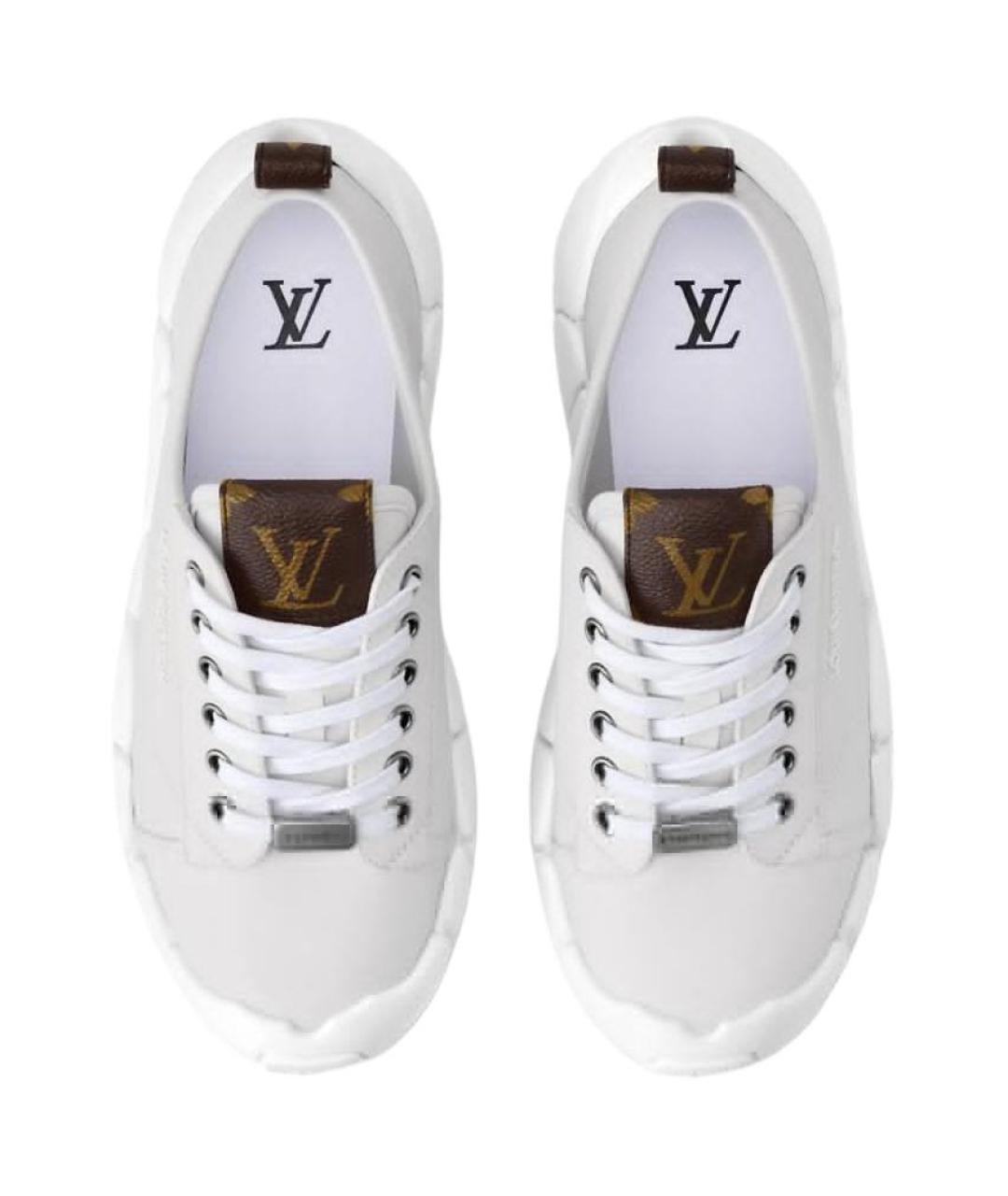 LOUIS VUITTON Серые кожаные кроссовки, фото 4