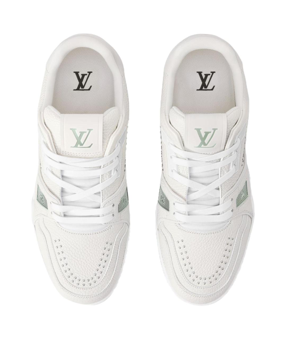 LOUIS VUITTON Белые кожаные кроссовки, фото 4