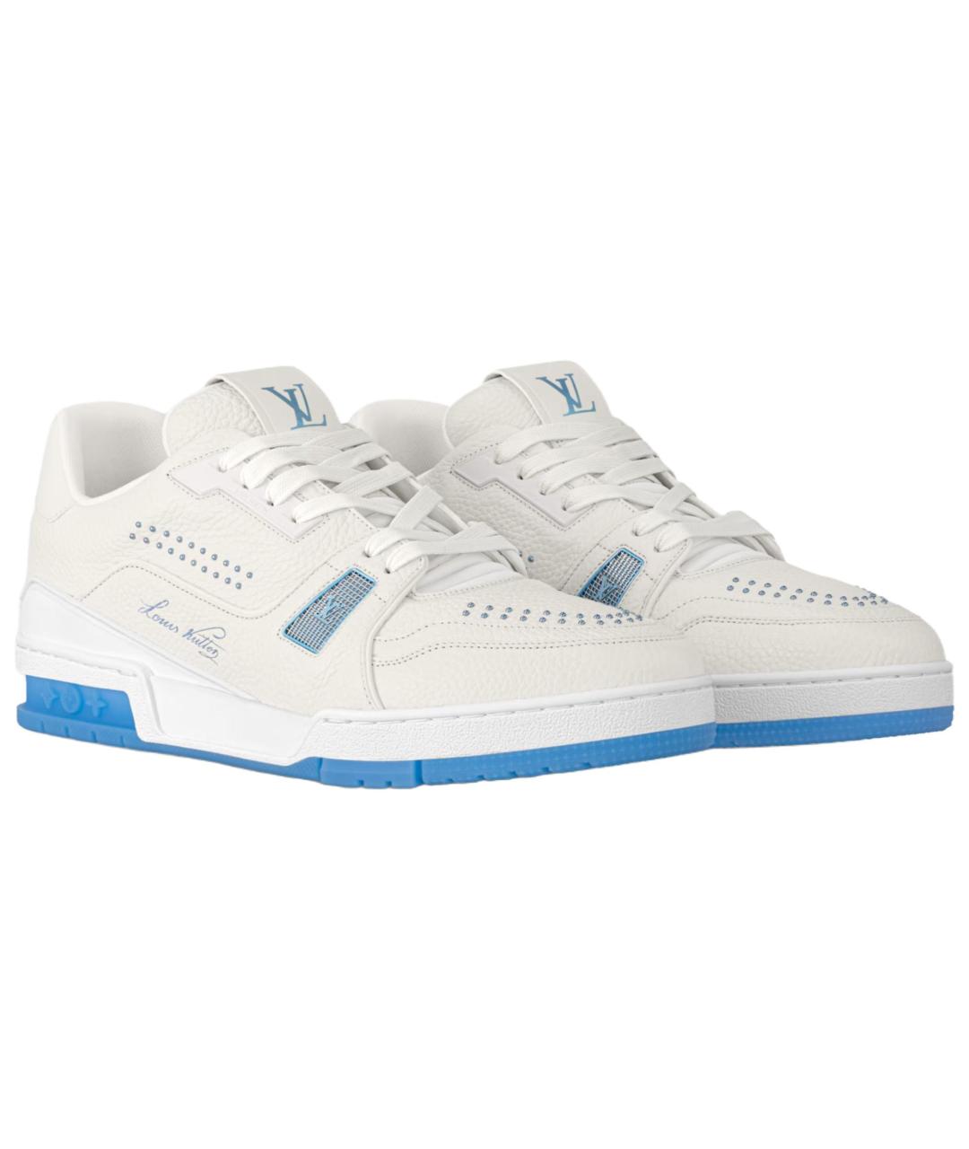 LOUIS VUITTON Белые кожаные низкие кроссовки / кеды, фото 3