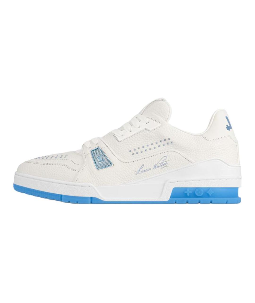 LOUIS VUITTON Белые кожаные низкие кроссовки / кеды, фото 2