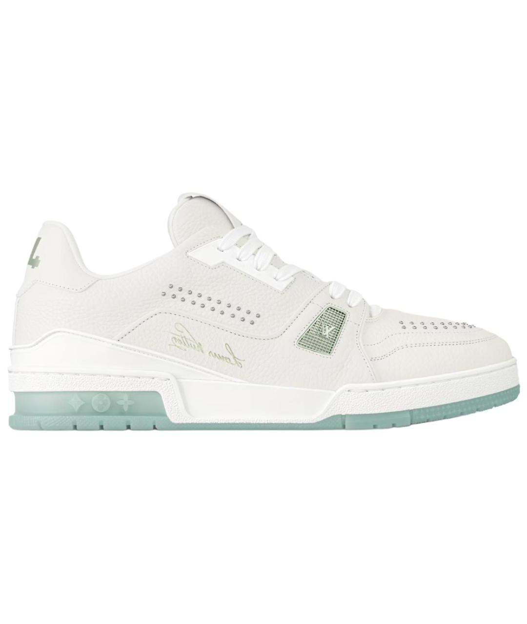 LOUIS VUITTON Белые кожаные низкие кроссовки / кеды, фото 1