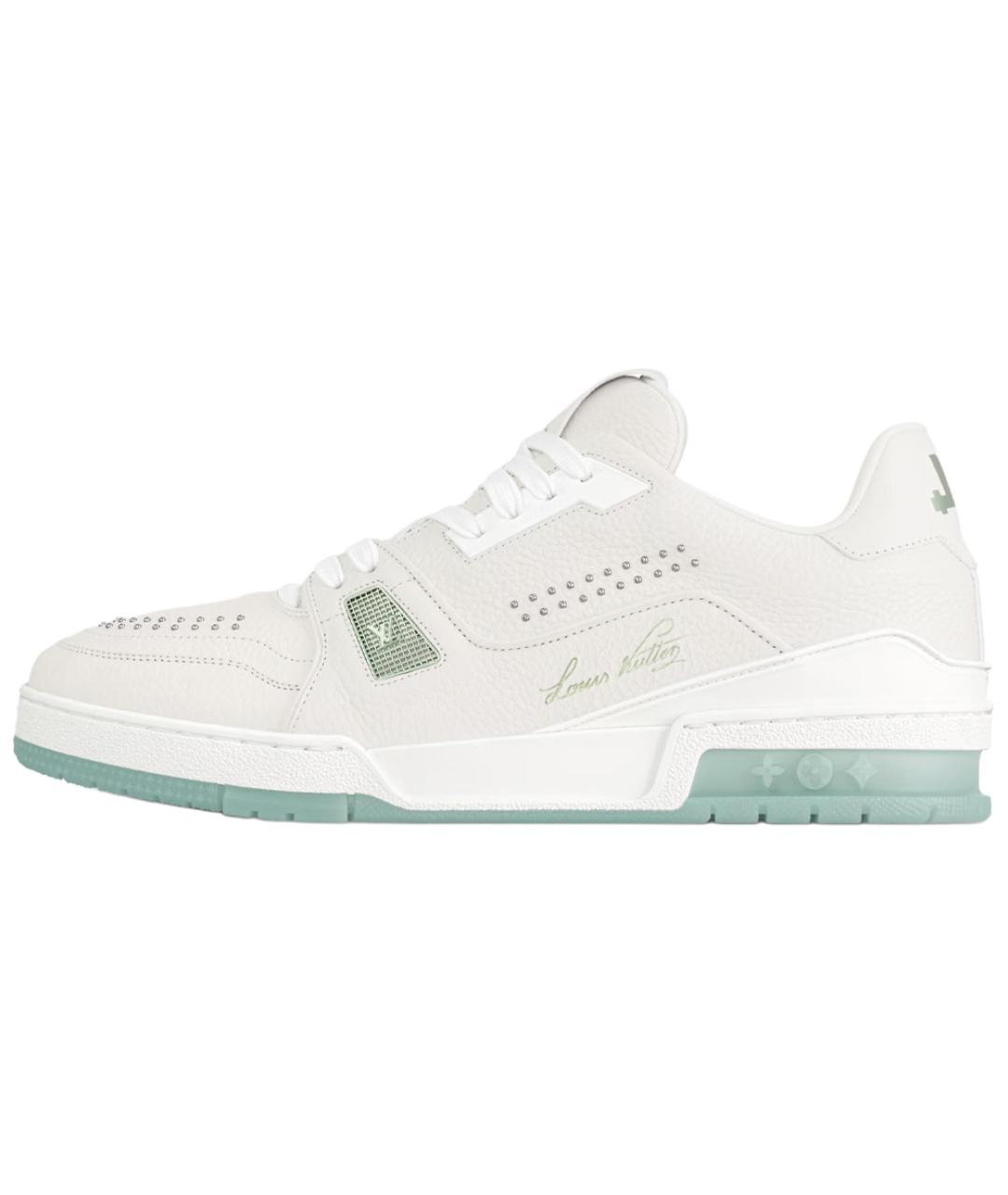 LOUIS VUITTON Белые кожаные низкие кроссовки / кеды, фото 6