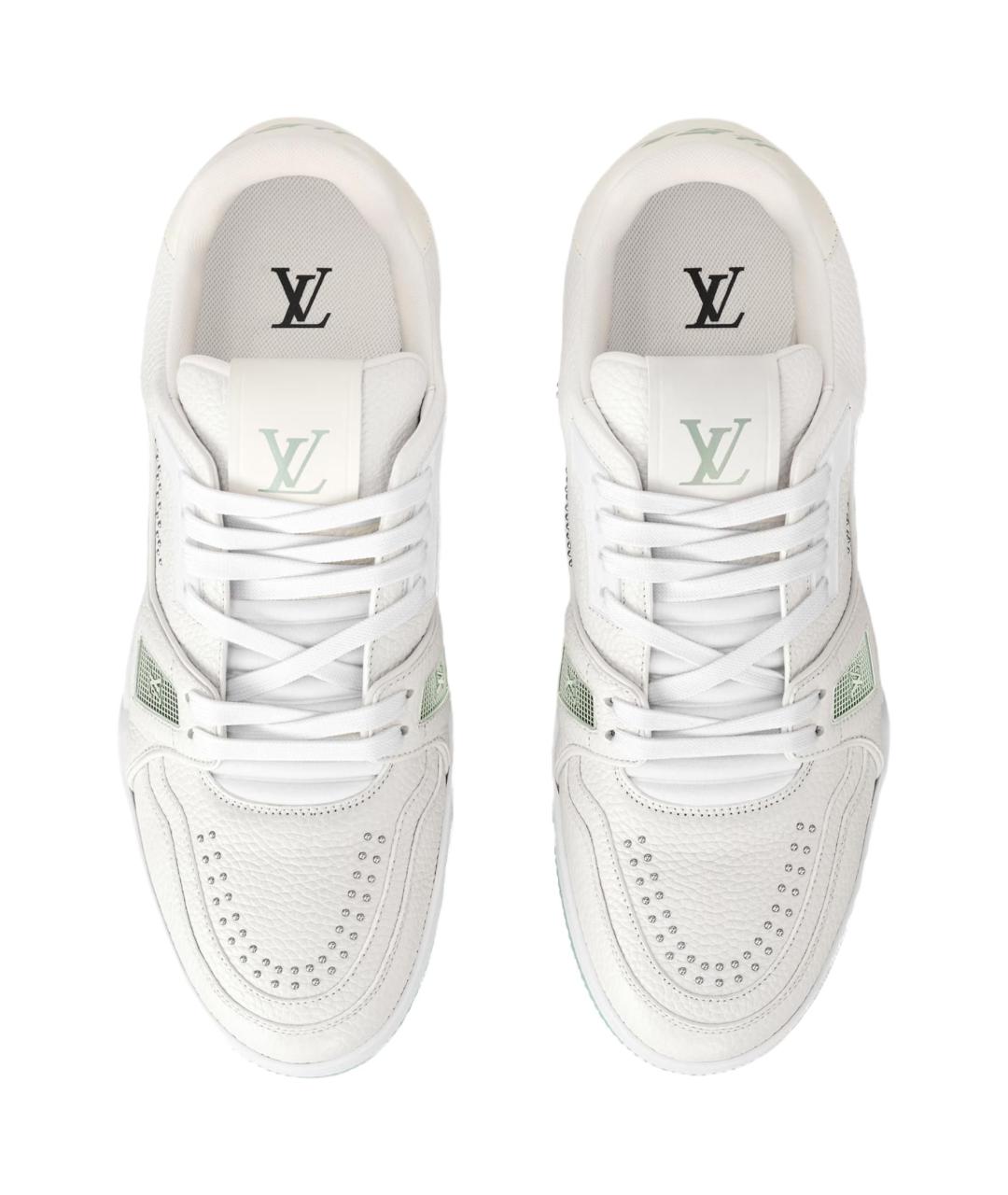 LOUIS VUITTON Белые кожаные низкие кроссовки / кеды, фото 3
