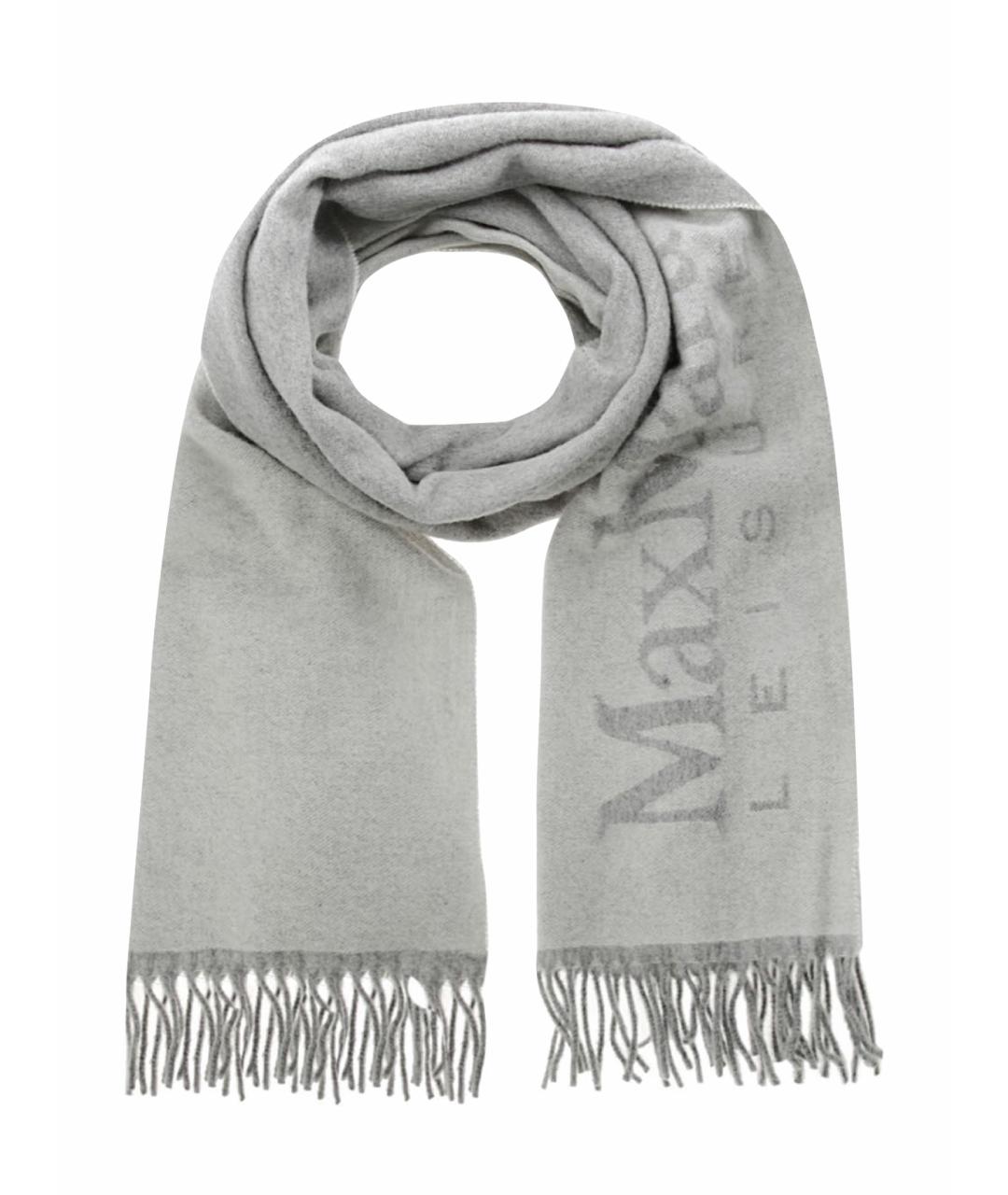 MAX MARA Серый шерстяной шарф, фото 1