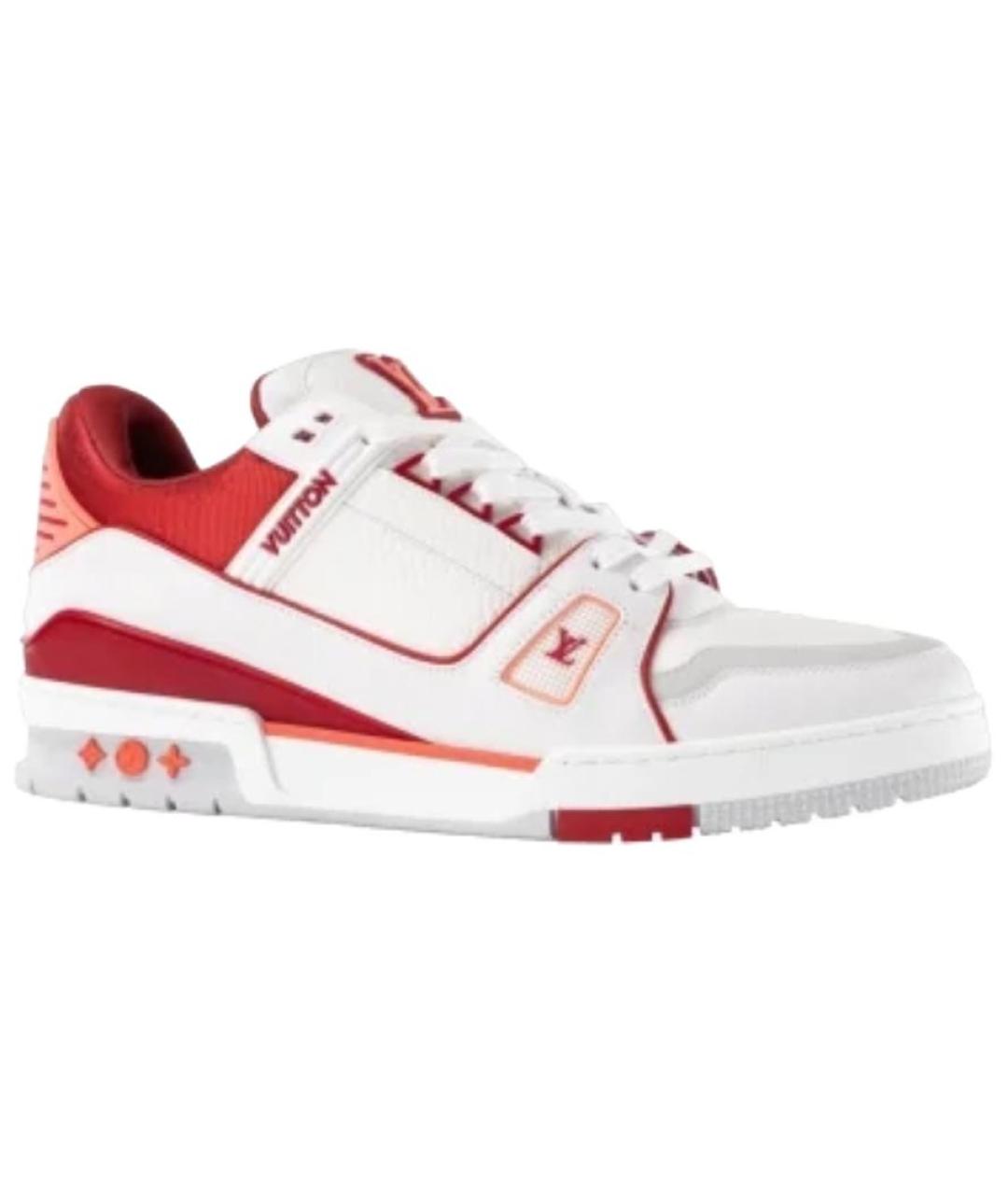 LOUIS VUITTON Красные кожаные низкие кроссовки / кеды, фото 1