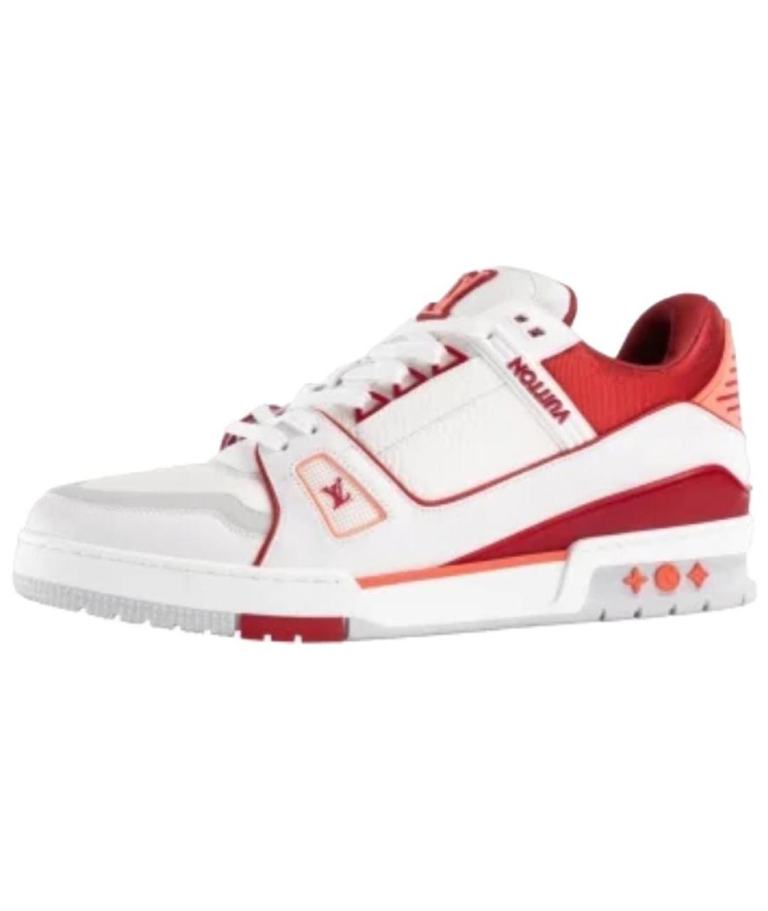 LOUIS VUITTON Красные кожаные низкие кроссовки / кеды, фото 2