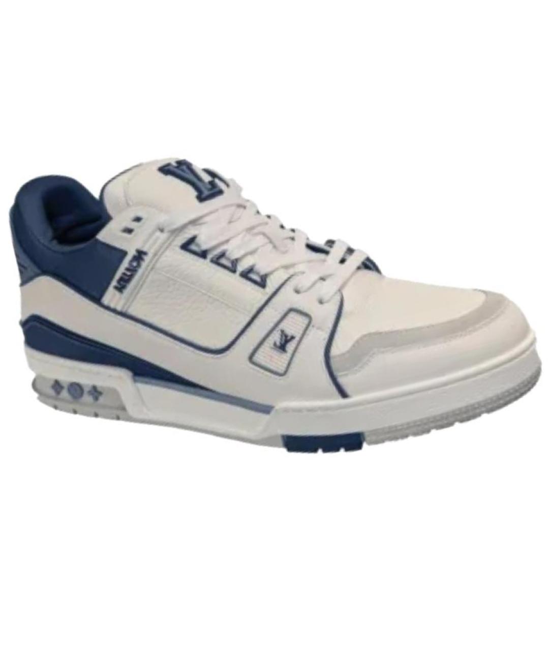 LOUIS VUITTON Синие кожаные низкие кроссовки / кеды, фото 1