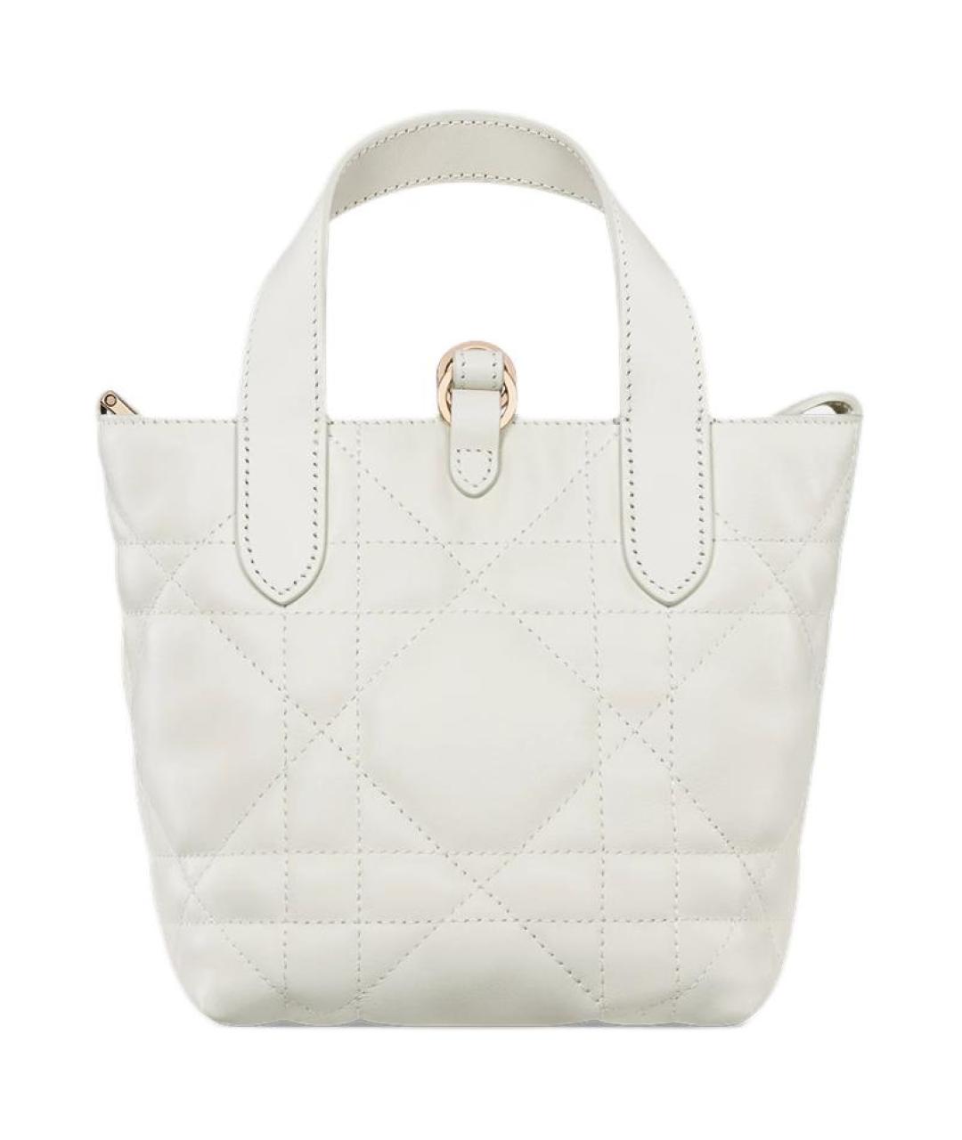 CHRISTIAN DIOR Белая кожаная сумка через плечо, фото 4