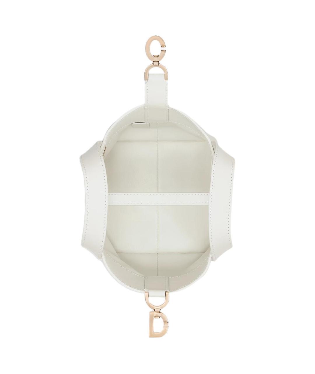CHRISTIAN DIOR Белая кожаная сумка через плечо, фото 5