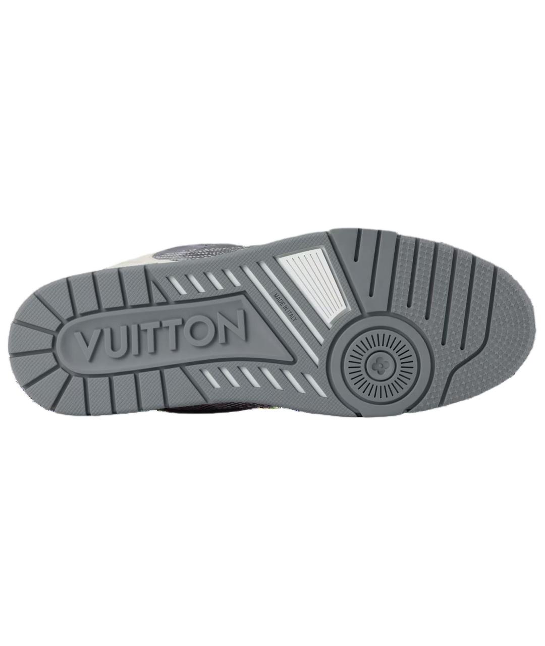 LOUIS VUITTON Серые кожаные низкие кроссовки / кеды, фото 6