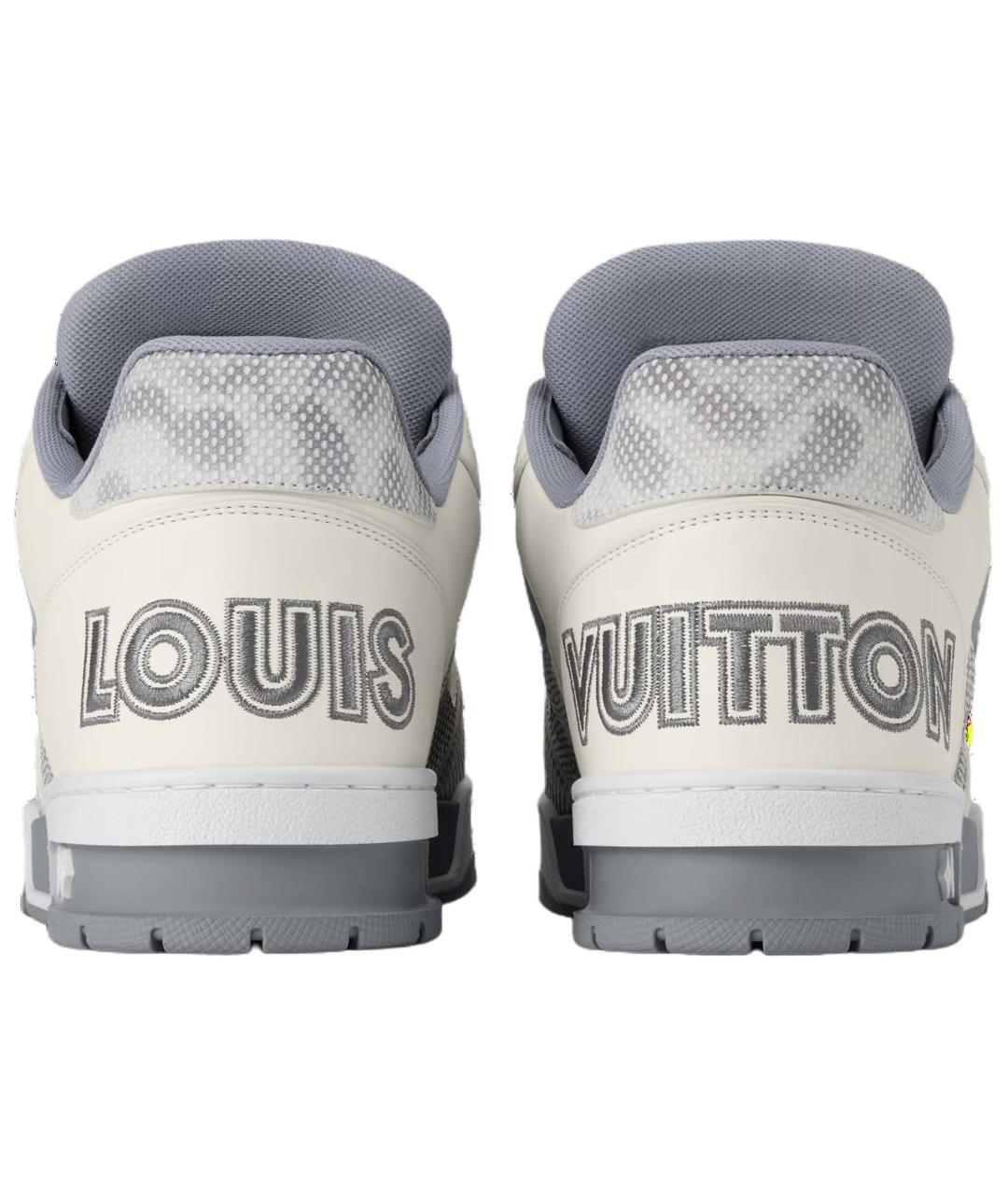 LOUIS VUITTON Серые кожаные низкие кроссовки / кеды, фото 5