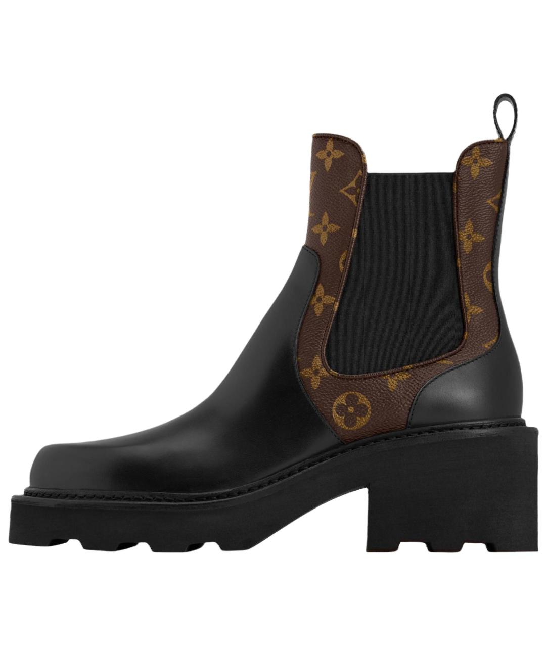 LOUIS VUITTON Черные кожаные ботинки, фото 2