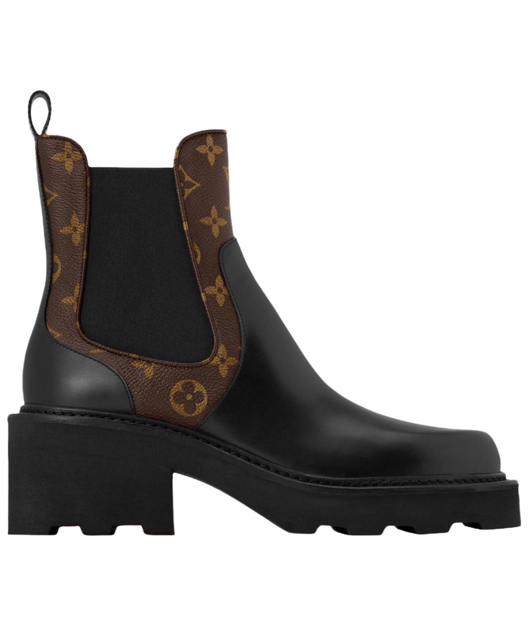 LOUIS VUITTON Черные кожаные ботинки, фото 1