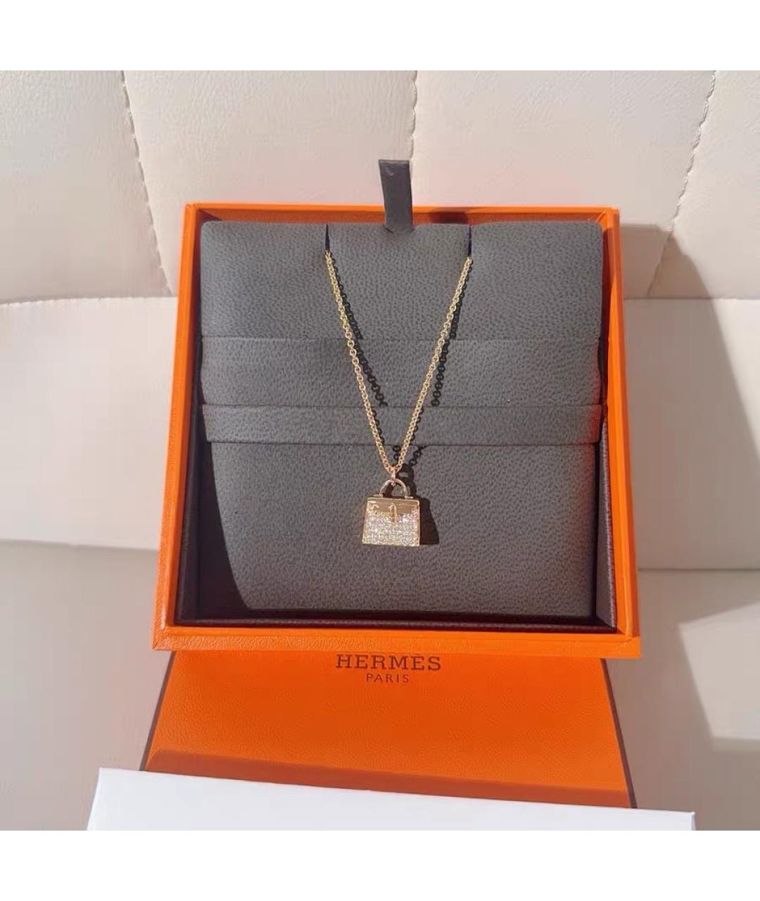 HERMES Розовое колье из розового золота, фото 3