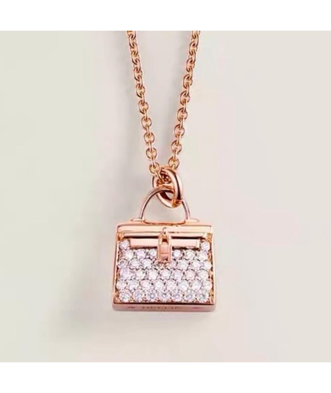 HERMES Розовое колье из розового золота, фото 7